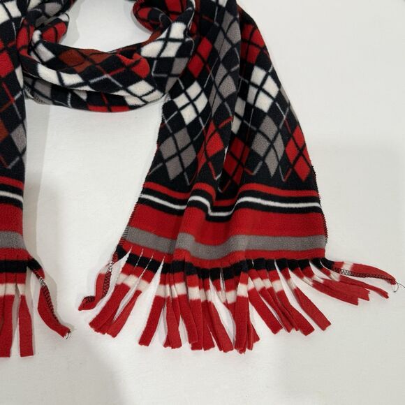 ST JOHNS BAY Argyle Scarf fleece 56 Inch Long Fringe Unisex Multicolor - Picture 7 of 12
